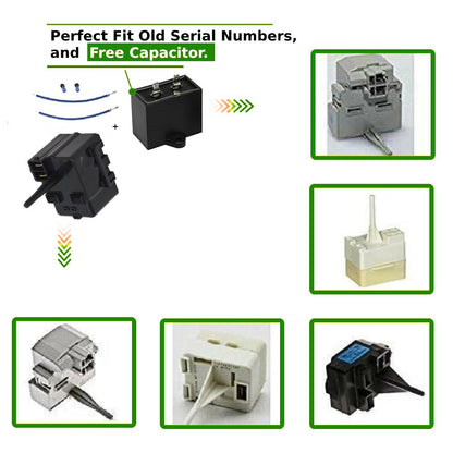 GlobPro PD00036771 EAP2354411 AP4412995 PS2354411 Frid. Compressor Start Relay ¼" Terminal Replacement for and compatible with General Electric Hotpoint Heavy DUTY