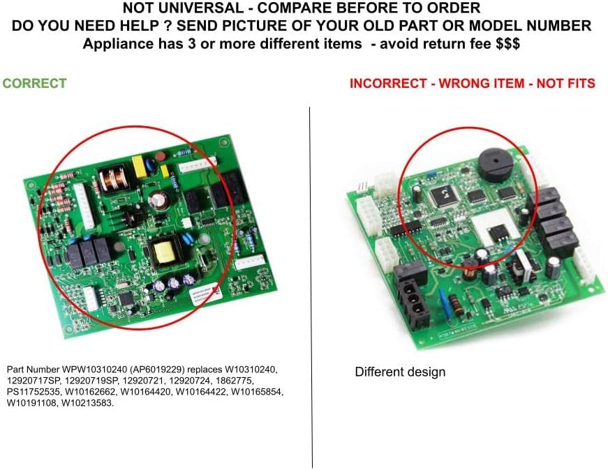 GLOB PRO SOLUTIONS W10310240 1862775 12920719SP 12920721 12920724 CKD5748 High Voltage Control Board