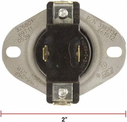 GLOB PRO SOLUTIONS AP6008270 PS11741405 EAP11741405 PD00002313 CKD2502 Dryer Cycling Thermostat 2" Length Approx. Replacement for and compatible with Whirlpool Maytag Kenmore Heavy DUTY