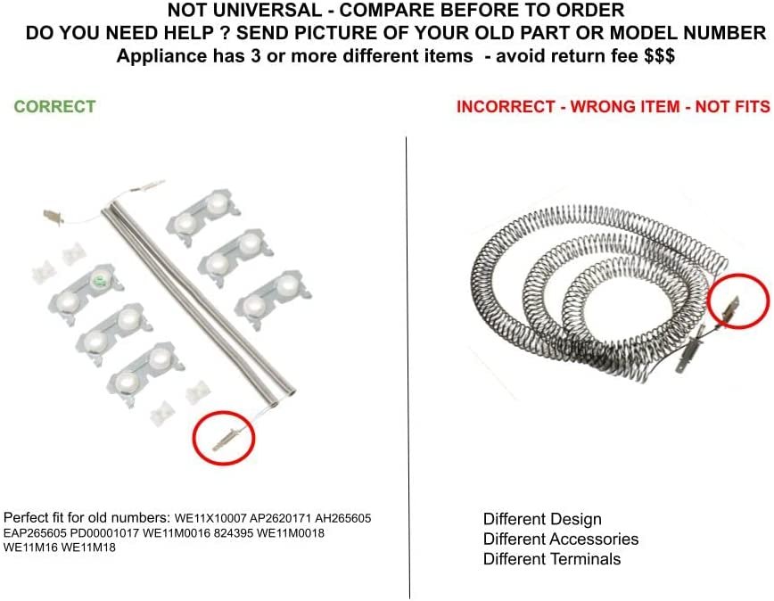 GLOB PRO SOLUTIONS AP2620171 AH265605 EAP265605 PD00001017 CKD5411 Heating Element Kit