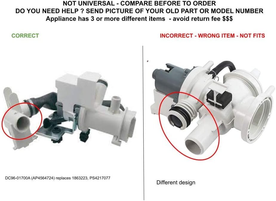 GLOB PRO SOLUTIONS DC96-01700A CKD5048 Drain Pump Assembly