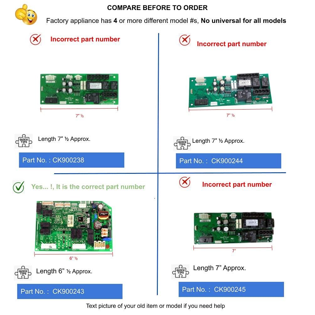 GlobPro W11034363 Ice Cube Maker Main Control Board 6” ½ Length Approx. Replacement for and Compatible with KitchenAid Whirlpool Maytag Kenmore Heavy Duty
