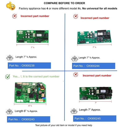 GlobPro W11034363 Ice Cube Maker Main Control Board 6” ½ Length Approx. Replacement for and Compatible with KitchenAid Whirlpool Maytag Kenmore Heavy Duty