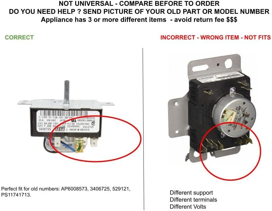 GLOB PRO SOLUTIONS 3406725 Dryer Timer Heavy DUTY