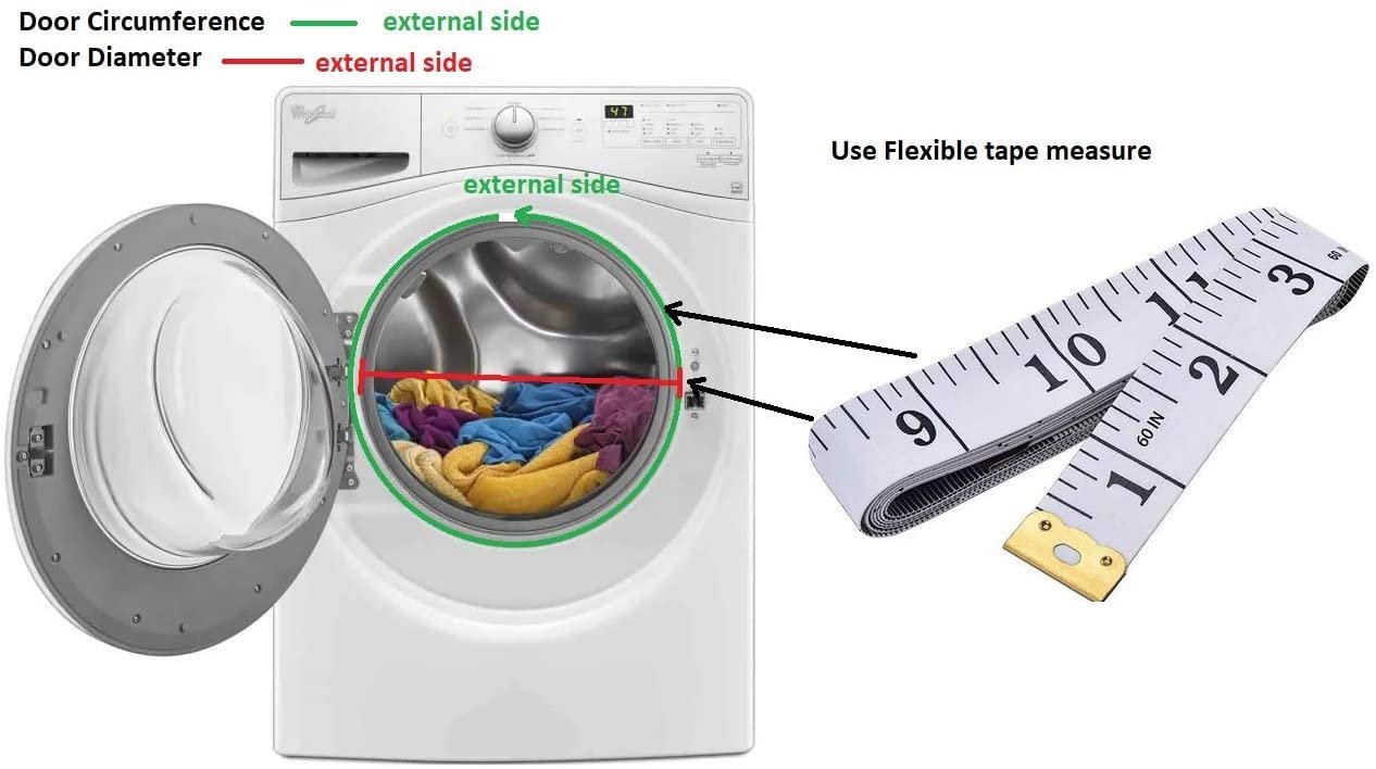 GlobPro WPW10381562 Washer Bellow Door Seal 15" length diameter Approx. Replacement for and compatible with Whirlpool Maytag Amana WPW10381562 Heavy DUTY
