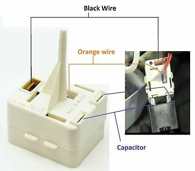 GlobPro WR09X10107 Frigde Compressor Start Relay 2 terminals Replacement for and compatible with GE Hotpoint Americana Heavy DUTY