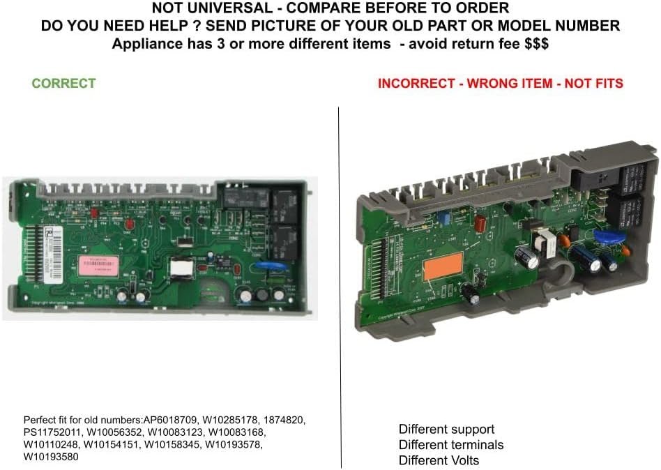 GLOB PRO SOLUTIONS W10056352 1874820 W10083123 W10083168 W10110248 CKD3143 Main Control Board