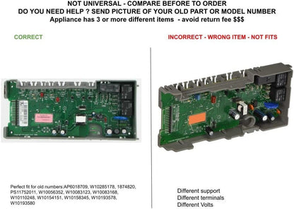 GLOB PRO SOLUTIONS W10056352 1874820 W10083123 W10083168 W10110248 CKD3143 Main Control Board