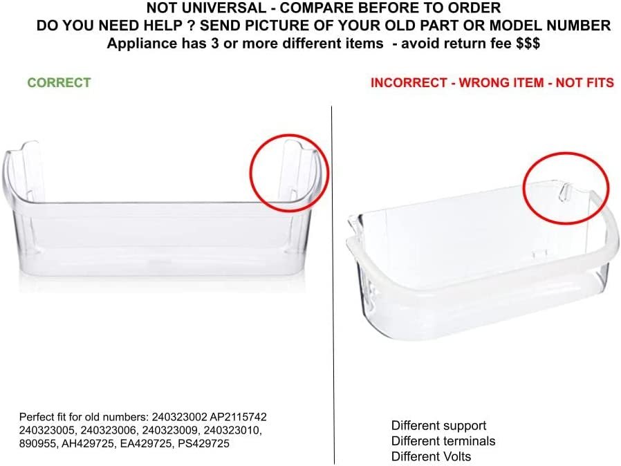GLOB PRO SOLUTIONS 240323005 890955 240323006 240323009 240323010 CKD2404 Refrigerator Bottom Door Bin 19" ½ Length Approx. Replacement for and compatible with Frigidaire Electrolux Kenmore Crosley Heavy DUTY