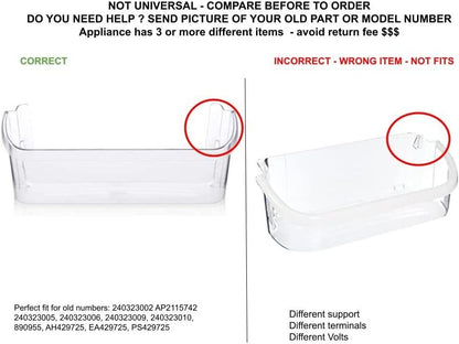 GLOB PRO SOLUTIONS 240323005 890955 240323006 240323009 240323010 CKD2404 Refrigerator Bottom Door Bin 19" ½ Length Approx. Replacement for and compatible with Frigidaire Electrolux Kenmore Crosley Heavy DUTY