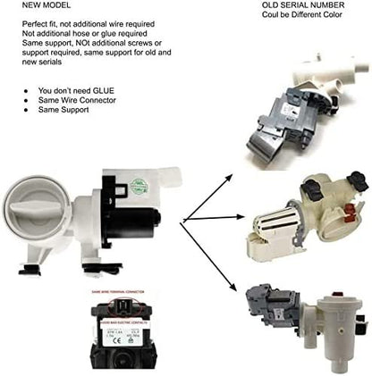 GLOB PRO SOLUTIONS AP5805873 PS9491880 EAP9491880 PD00028313 CKD1361 Washer Water Drain Pump Replacement for and compatible with Maytag Heavy DUTY