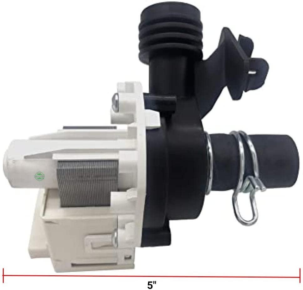 GLOB PRO SOLUTIONS 154491301 1257094 CKD1985 Diswasher Drain Pump Assembly 5" Lentgh Approx. Replacement for and compatible with Frigidaire Kenmore Heavy DUTY