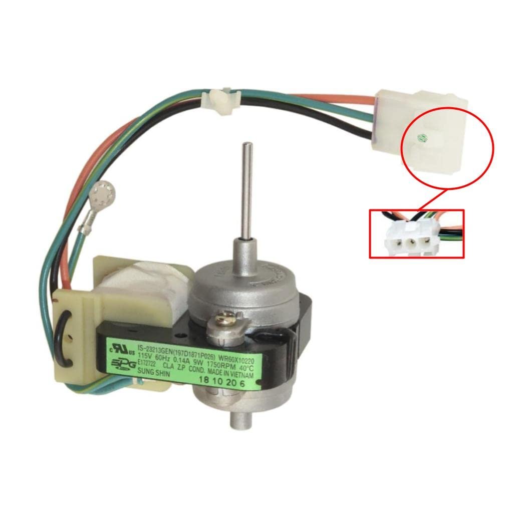 GLOB PRO SOLUTIONS WR60X10133 1257132 WR60X10171 WR60X10192 CKD2490 Refrigerator Condenser Fan Motor 3" ¼ Length Approx. Replacement for and Compatible with General Electric Hotpoint Heavy Duty