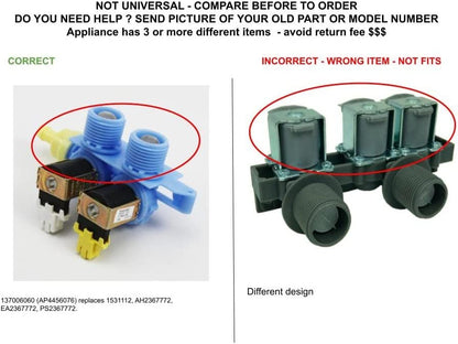 GLOB PRO SOLUTIONS WP8182862 CKD3834 Water Inlet Valve