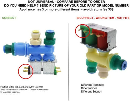 GLOB PRO SOLUTIONS W10312696 1876389 CKD4659 Dual Water Inlet Valve