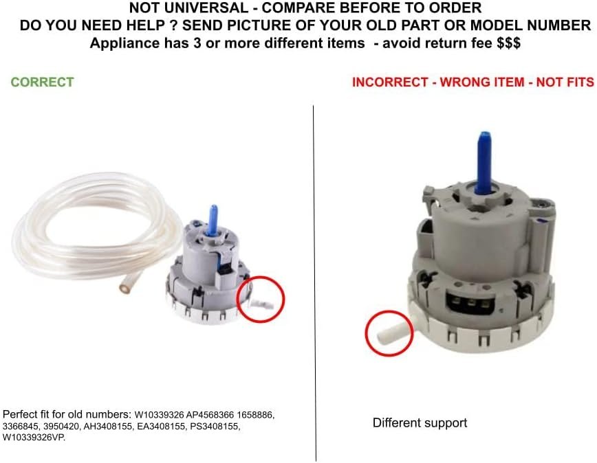 GLOB PRO SOLUTIONS AP4568366 AH3408155 EAP3408155 PD00004544 CKD2873 Water Level Pressure Switch compatible with Crosley, Inglis, Kenmore Kitchen Aid