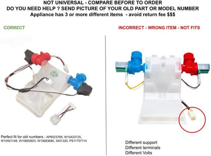 GLOB PRO SOLUTIONS W10423125 3451320 W10501149 W10683603 W10683680 CKD3459 Water Inlet Valve