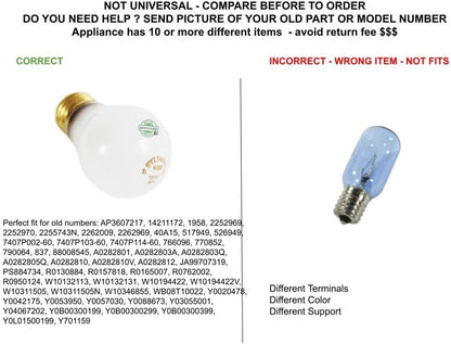 GLOB PRO SOLUTIONS 8009 CKD2823 Light Bulb compatible with Whirlpool, GE, Electrolux Samsung