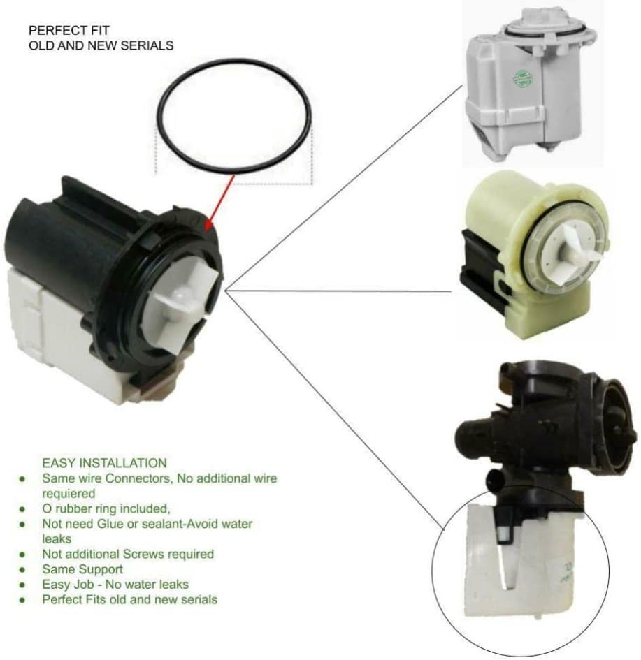 GLOB PRO SOLUTIONS 4681EA1007G CKD1393 Washer Water Drain Pump Motor Replacement for and compatible with LG Kenmore Heavy DUTY
