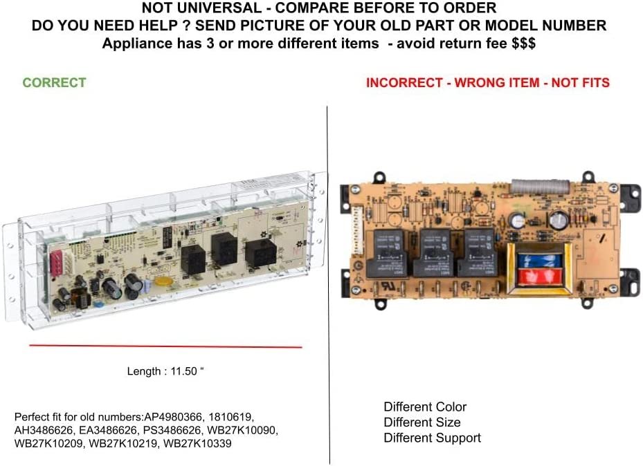 GLOB PRO SOLUTIONS AP4980366 PS3486626 PT14793717 PD00001242 CKD3598 Oven Control Board