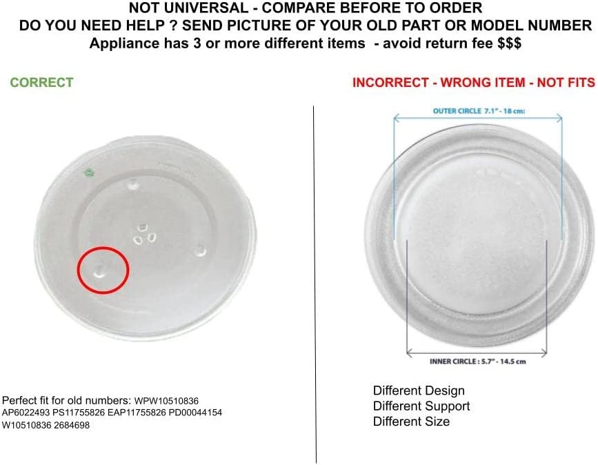GLOB PRO SOLUTIONS W10510836 2684698 CKD5869 Glass Cooking Tray