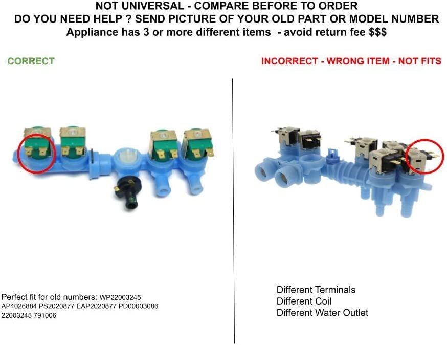 GLOB PRO SOLUTIONS WP22003245 CKD4740 Water Inlet Valve