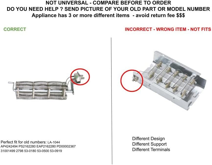 GLOB PRO SOLUTIONS 31001499 2798 53-0180 53-0500 53-0919 CKD5805 Heating Element Assembly