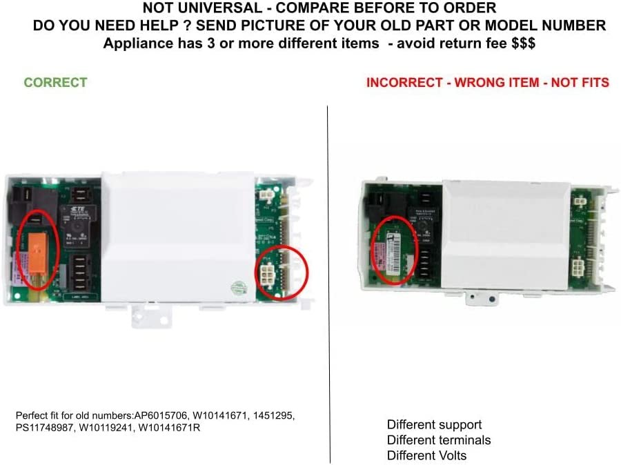 GLOB PRO SOLUTIONS W10119241 1451295 W10141671 W10141671R CKD3132 Main Control Board