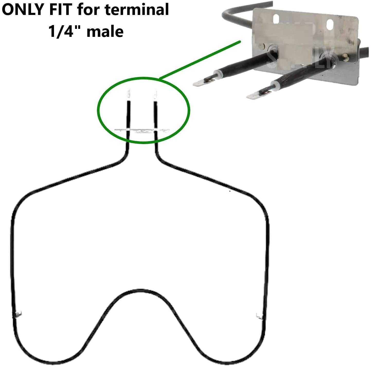 GlobPro 660576 661170 14210047 308180BULK Electric Range Oven Bake Element 17" length Approx. Replacement for and compatible with Whirlpool KitchenAid Roper Kenmore Heavy DUTY