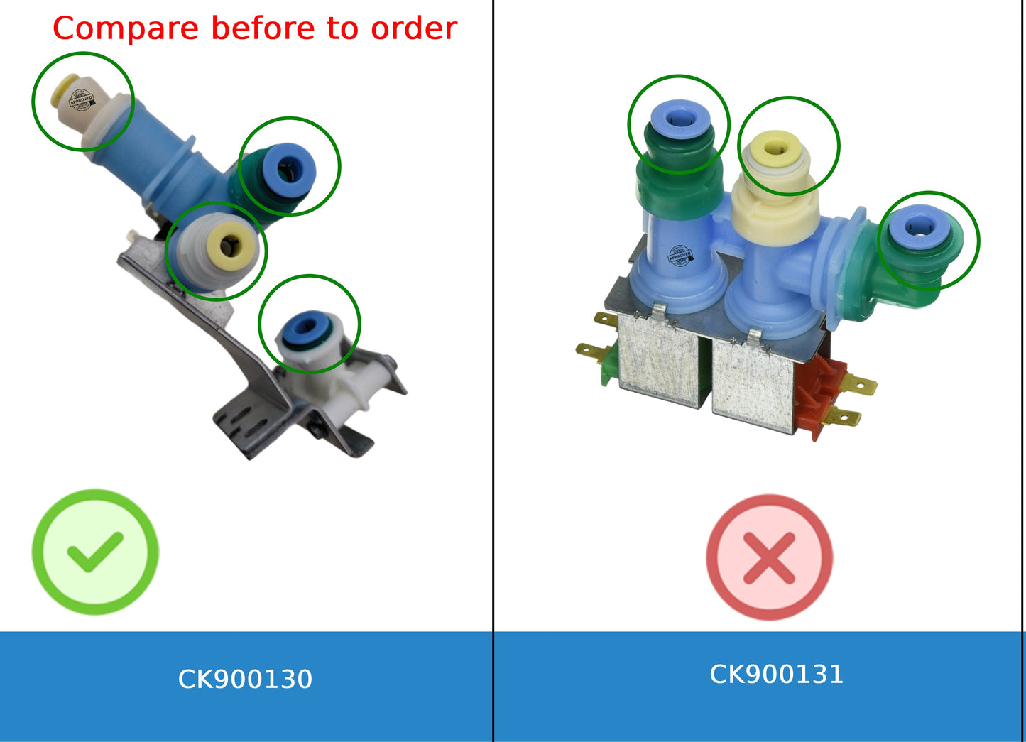 GlobPro PS11740257 AP6007149 Fridge Water Inlet Valve 2 Coil Replacement for and compatible with GE Heavy DUTY