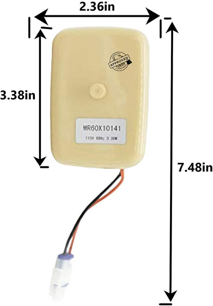 GlobPro WR60X23584 Refrigerator Evaporator Fan Motor Noisy 7.48in large Approx. Replacement for and compatible with General Electric WR60X23584 Heavy DUTY