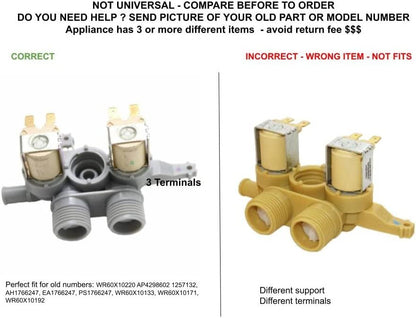GLOB PRO SOLUTIONS 1475767 CKD2500 Washer Water Inlet Valve 6" Length Approx. Replacement for and compatible with General Electric Heavy DUTY