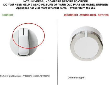 GLOB PRO SOLUTIONS AP5986378 PS11726739 EAP11726739 PD00035722 CKD3183 Control Knob Assembly