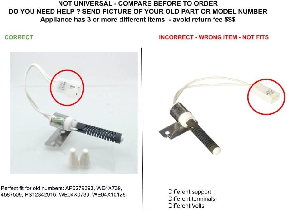 GLOB PRO SOLUTIONS AP6279393 PS12342916 EAP12342916 PD00052989 CKD3000 Igniter