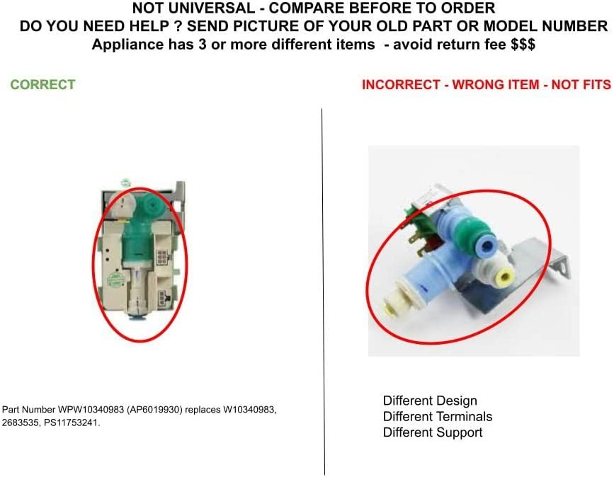 GLOB PRO SOLUTIONS AP6019930 PS11753241 EAP11753241 PD00005540 CKD5499 Water Inlet Valve