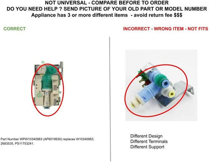 GLOB PRO SOLUTIONS AP6019930 PS11753241 EAP11753241 PD00005540 CKD5499 Water Inlet Valve