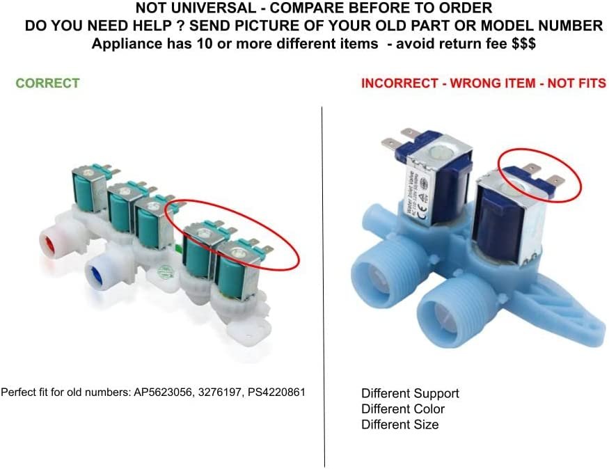 GLOB PRO SOLUTIONS 3276197 AP5623056 PS4220861 EAP4220861 CKD2840 Water Inlet Valve Replacement for and compatible with Samsung Heavy DUTY