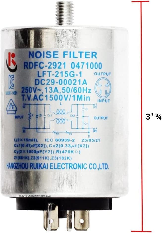 GLOB PRO SOLUTIONS 3377659 CKD2666 Washer Noise Filter 3" ¾ Length Approx. Replacement for and compatible with Samsung Heavy DUTY