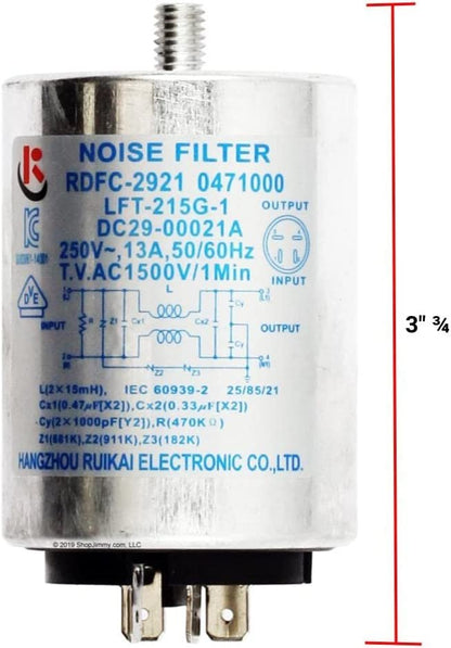 GLOB PRO SOLUTIONS 3377659 CKD2666 Washer Noise Filter 3" ¾ Length Approx. Replacement for and compatible with Samsung Heavy DUTY