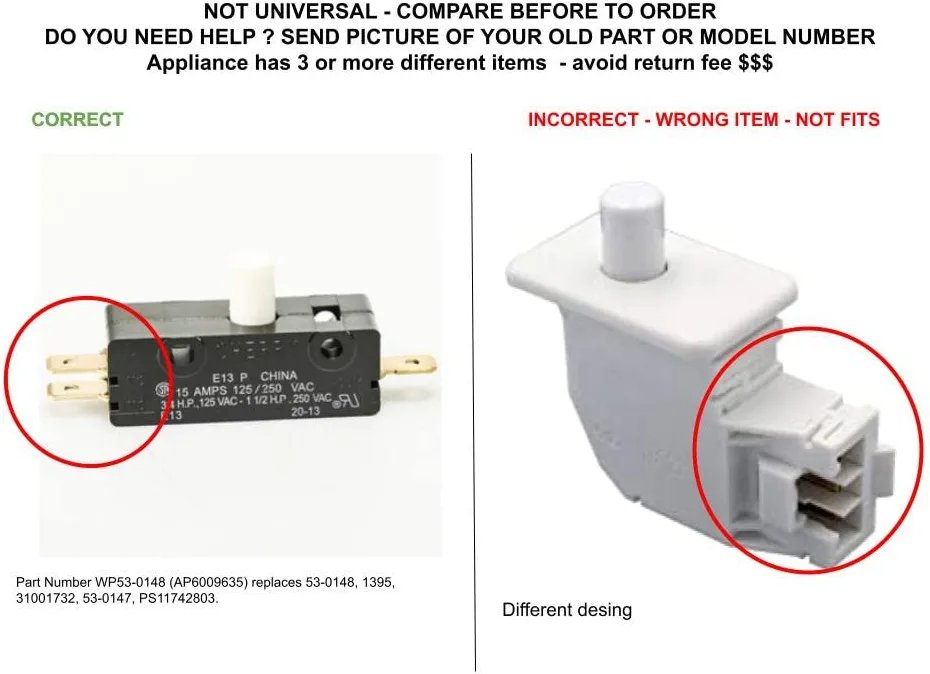 GLOB PRO SOLUTIONS AP6009635 PS11742803 EAP2047676 CKD6982 Door Switch