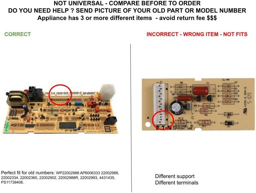 GLOB PRO SOLUTIONS 22002988R 22002993 4431435 CKD2384 Washer Control Board 10" Length Approx. Replacement for and compatible with Maytag Heavy DUTY