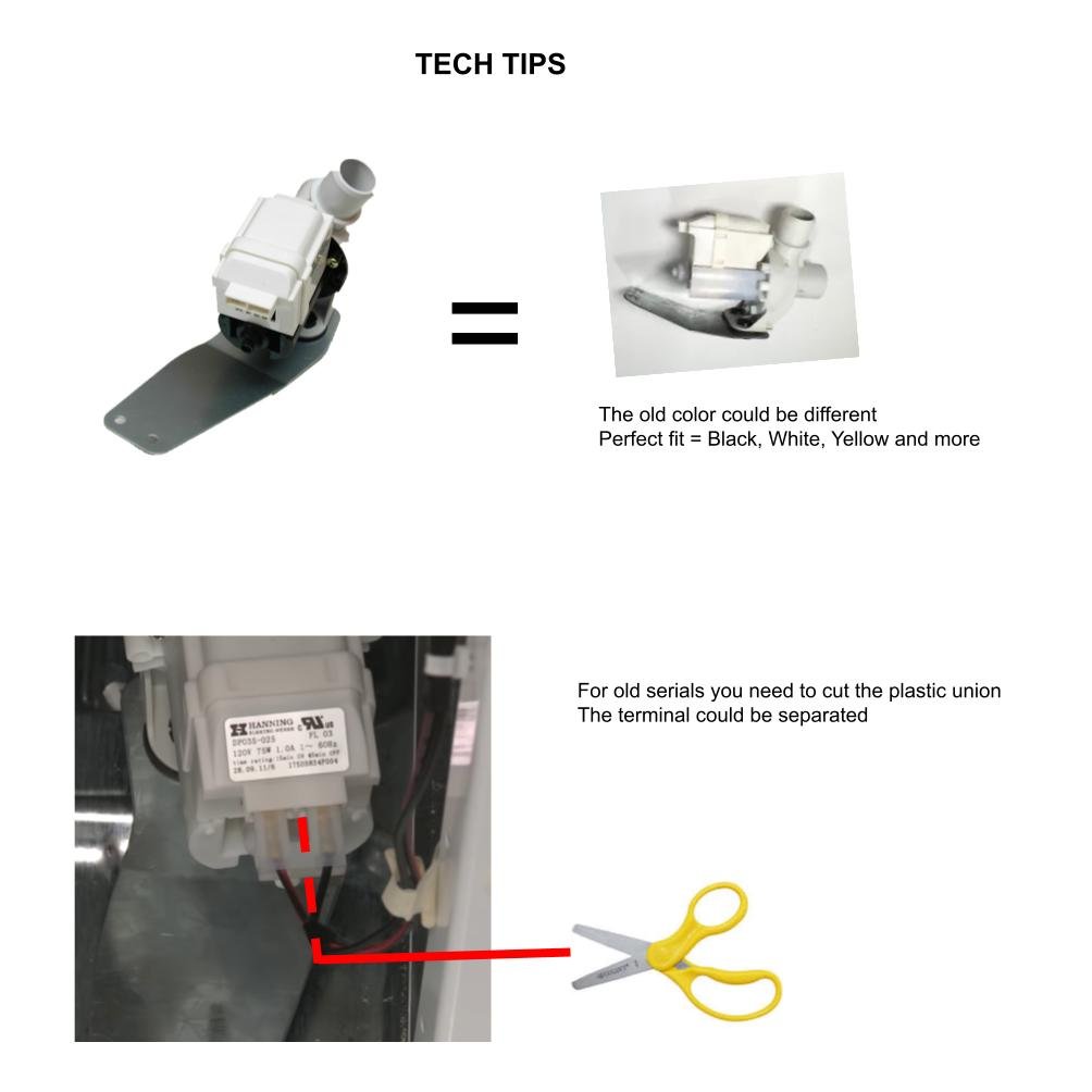 2-3 Days Delivery-Hotpint RCA  Washer Drain Pump Assembly wh23X10030