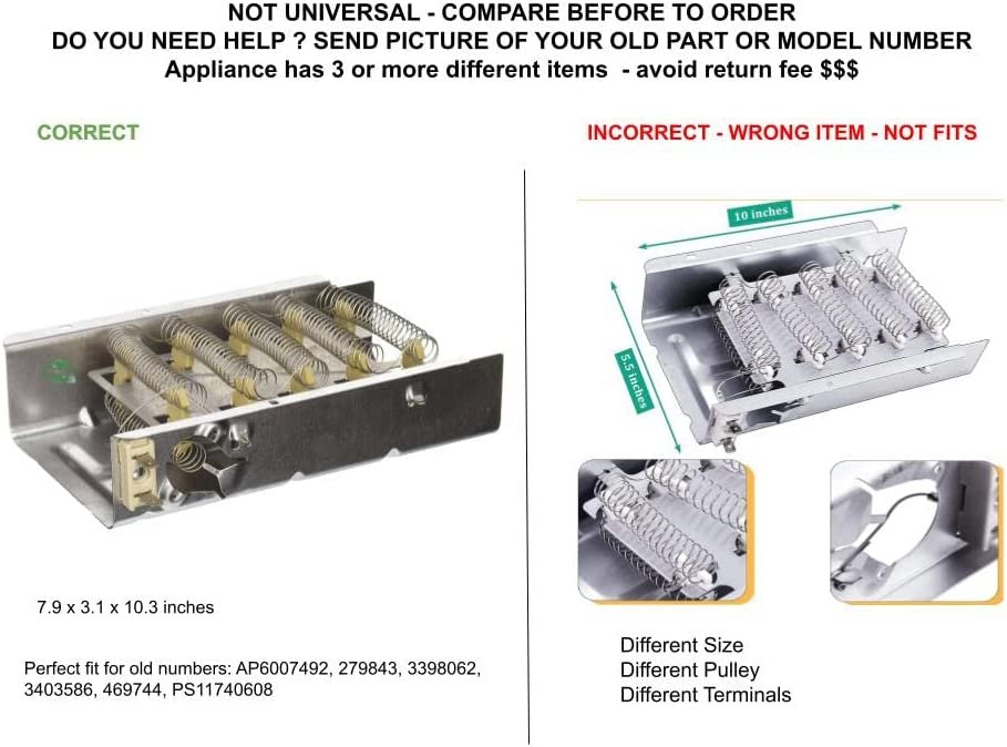 GLOB PRO SOLUTIONS AP6007492 PS11740608 EAP11740608 PD00003384 CKD4775 Heating Element