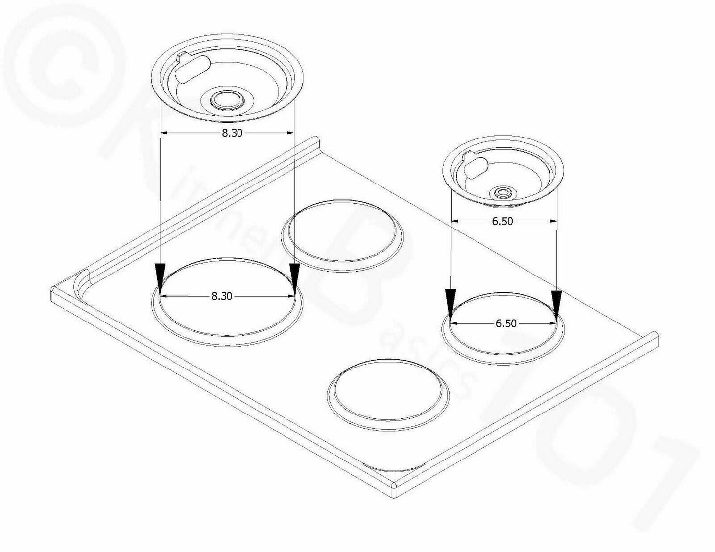 2-3 Days Delivery - EAP11751367 PD00003140 Range 8 Inch Large Surface Element