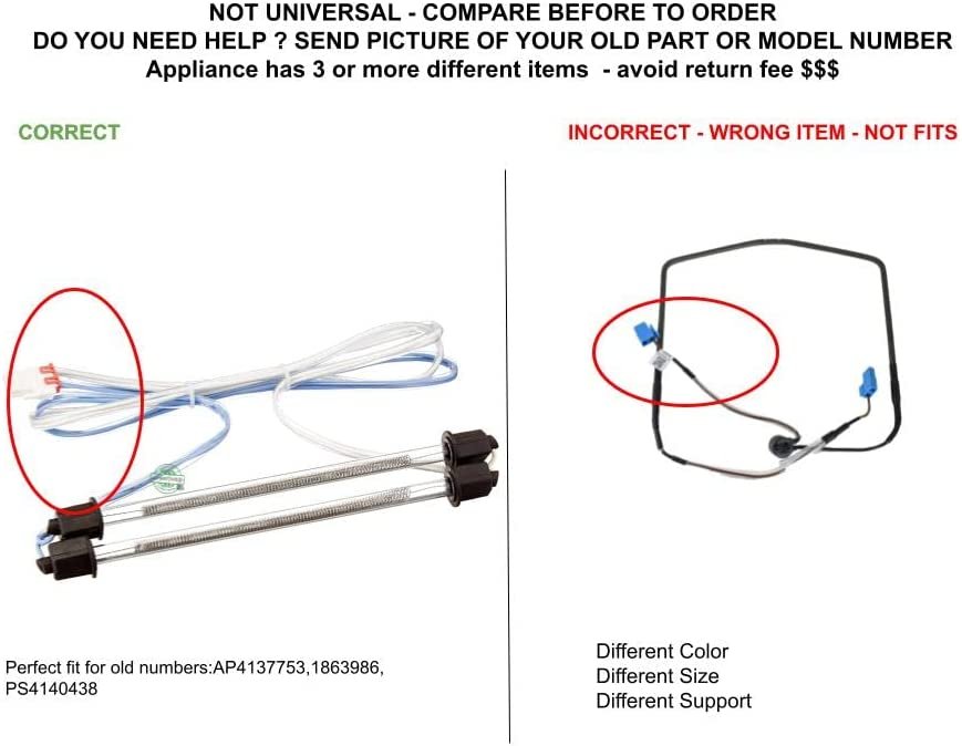 GLOB PRO SOLUTIONS AP4137753 PS4140438 EAP4140438 PD00006414 CKD2944 Defrost Heater Assembly compatible with Maytag, Samsung,