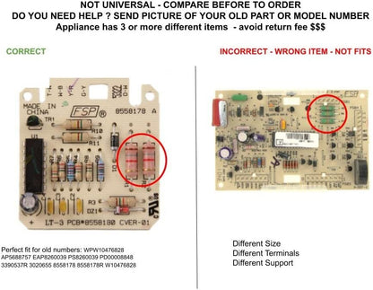 GLOB PRO SOLUTIONS 3390537R 3020655 8558178 8558178R W10476828 CKD5319 Control Board
