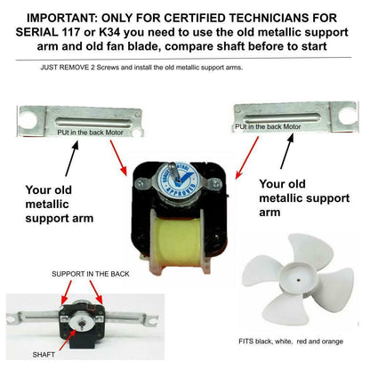 Glob Pro Solutions GS102 fits Evaporator Fan Motor  Replacement for WP4389142 Heavy DUTY