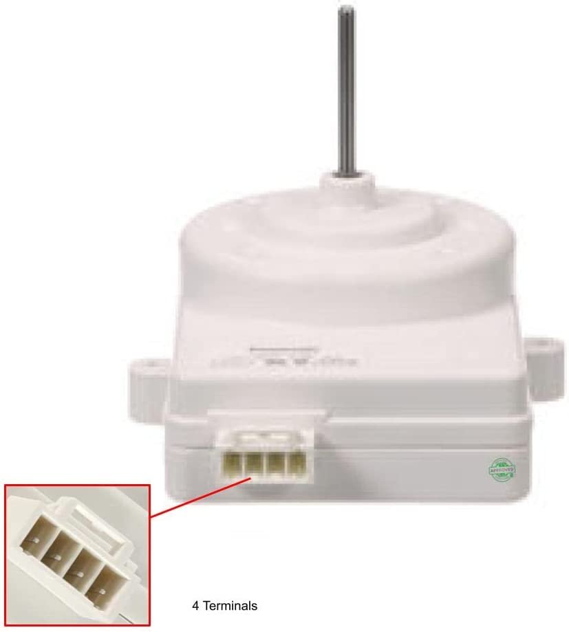 GLOB PRO SOLUTIONS 2188874 1065075 W10508362 W11042567 CKD1915 Refrigerator Condenser Fan Motor 4 Terminals 4" ¼ Length Approx. Replacement for and compatible with Whirlpool KitchenAid Heavy DUTY