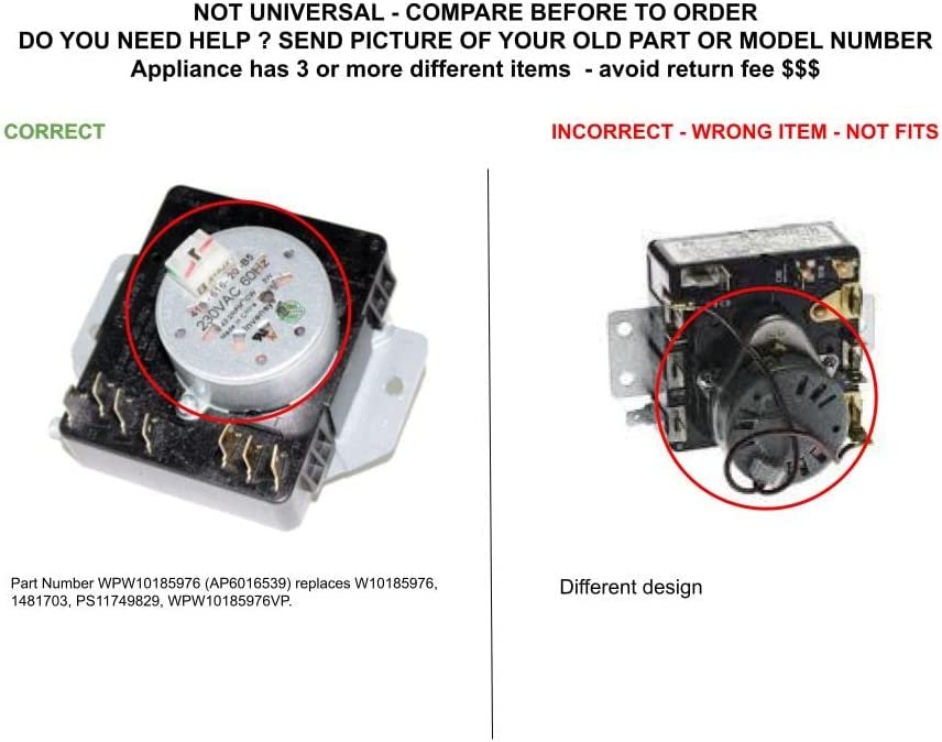 GLOB PRO SOLUTIONS W10185976 1481703 WPW10185976VP CKD5738 Timer