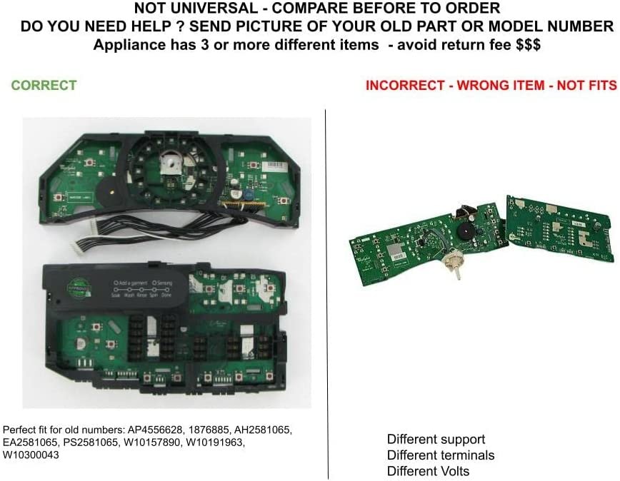 GLOB PRO SOLUTIONS W10191963 W10300043 W10319148 1876885 CKD5275 Electronic Control Board